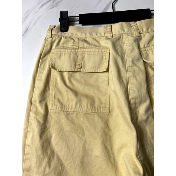 Lauren Ralph Lauren Cropped Wide Leg Jeans Yellow High Waisted Size 14 Lagenlook - Picture 4 of 9